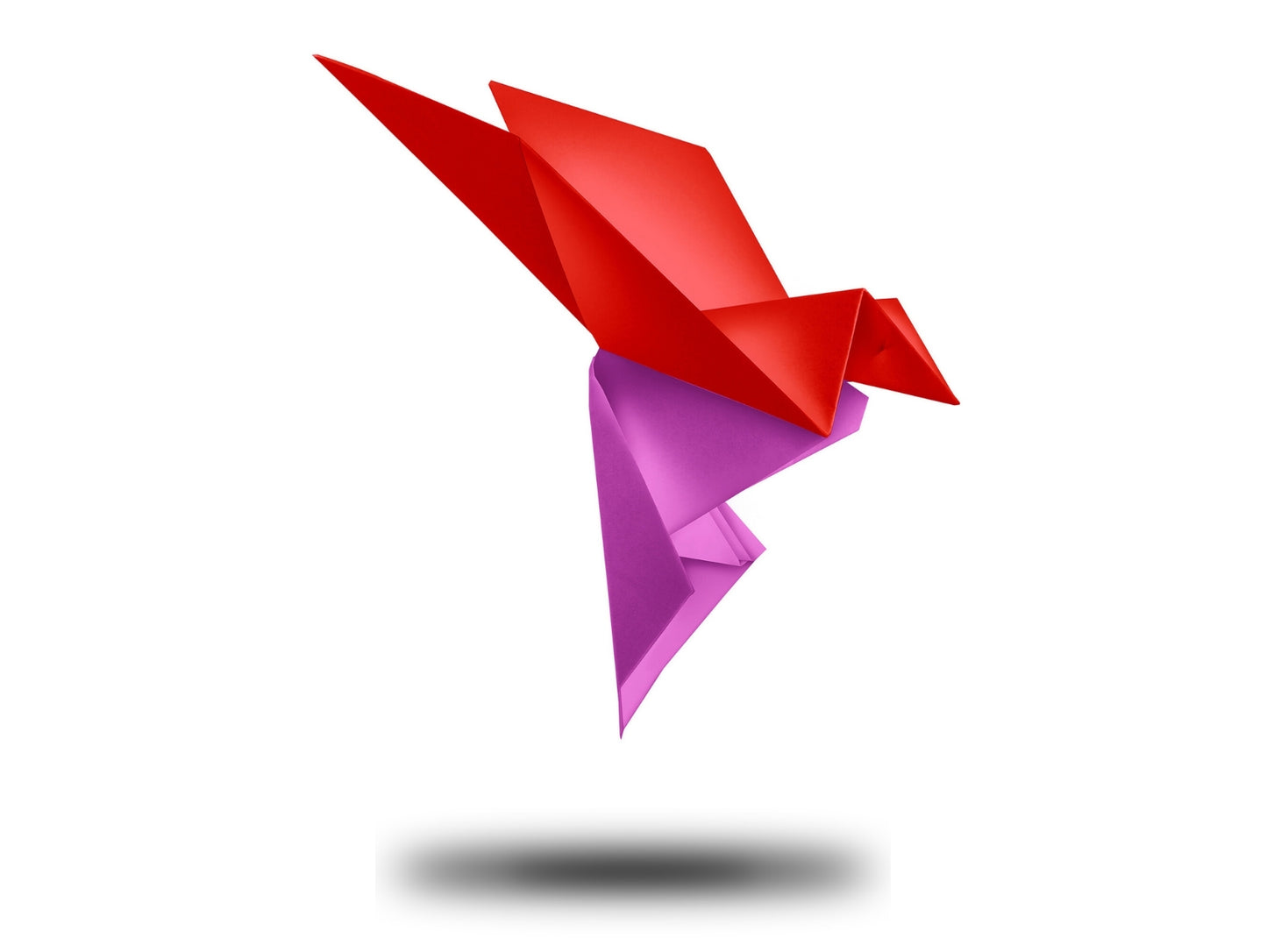 Red and Purple Origami Bird